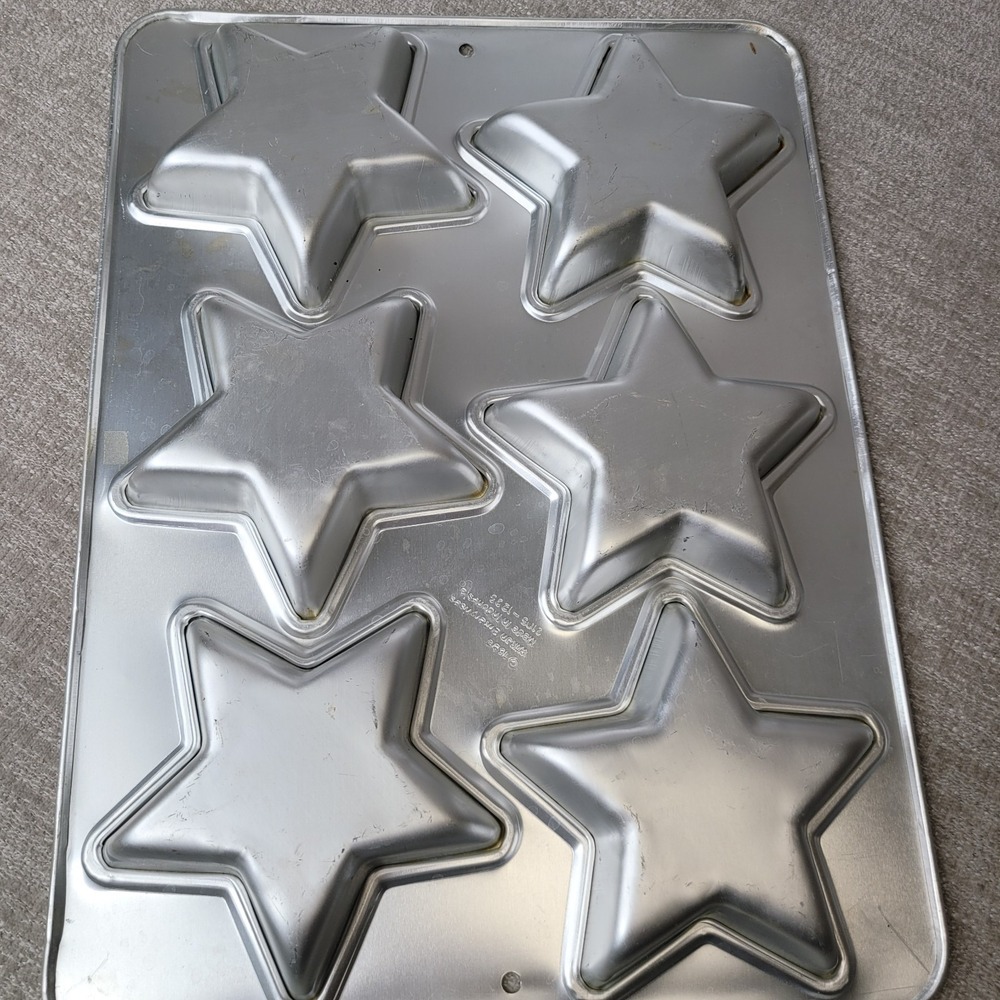 Wilton Mini Star Cake Pans Set 2 1995 Vintage Baking Treats July 4th Patriotic - Picture 7 of 10